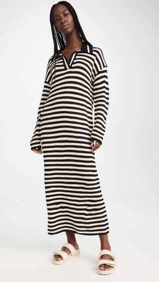 525 + Stripe Polo Dress
