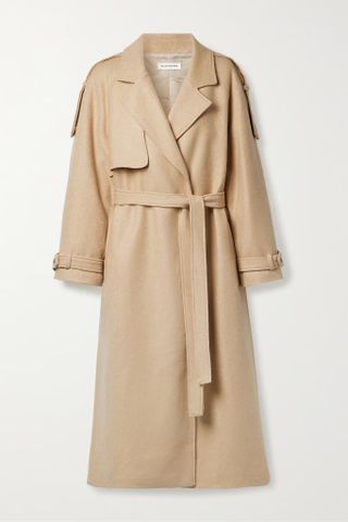 Frankie Shop + Suzanne Belted Wool-Felt Trench Coat