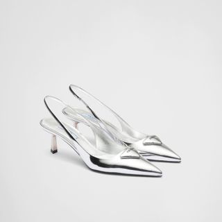 Prada + Brushed Leather Slingback Pumps