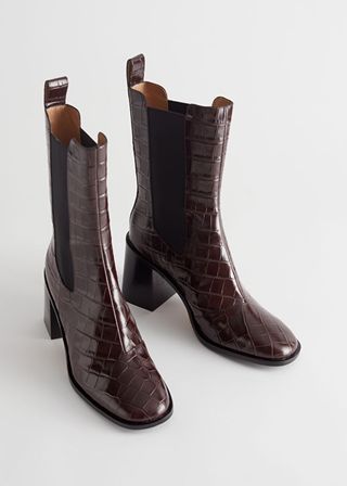 & Other Stories + Heeled Leather Chelsea Boots
