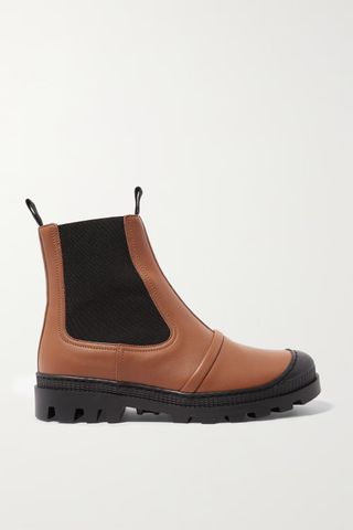 Loewe + Rubber-Trimmed Leather Chelsea Boots