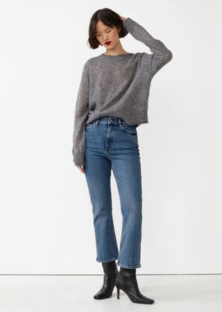 & Other Stories + Mood Cut Cropped Flared Jeans