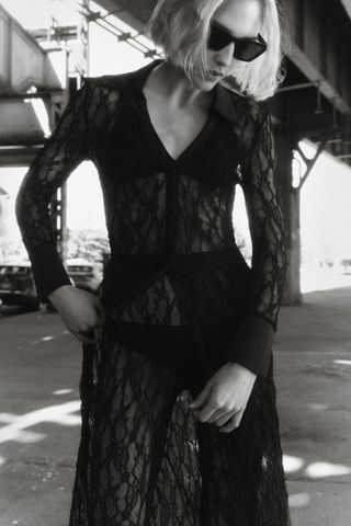 Zara + Black Lace Cardigan