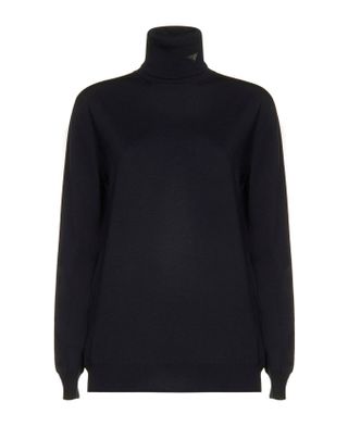 Prada + Roll-Neck Logo Plaque Long Sleeved Sweater, From Italist