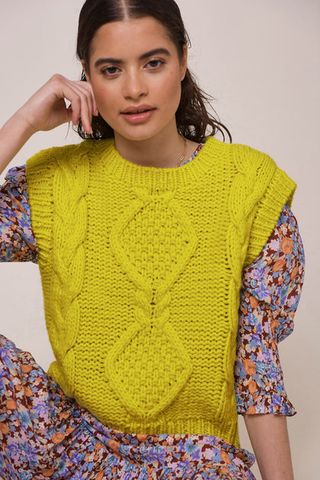 Rixo + Renee Knit Vest in Chartreuse
