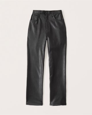 Abercrombie & Fitch + Curve Love Vegan Leather 90s Straight Pants
