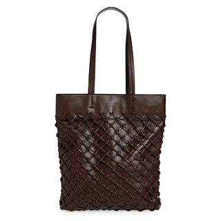 Topshop + Tina Woven Faux Leather Tote Bag