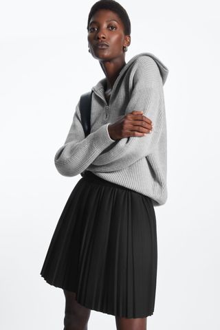 COS + Wool-Blend Pleated Mini Skirt