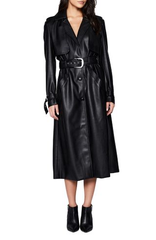 Bardot + Faux Leather Trench Coat