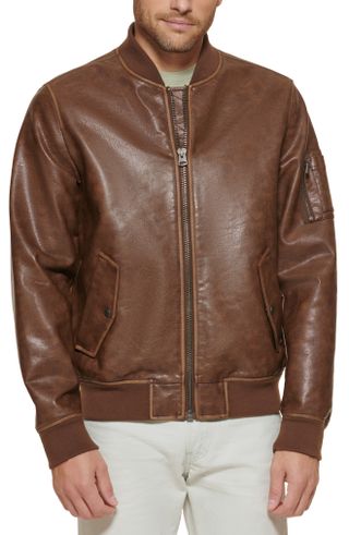 Levi's + Varsity Faux Leather Bomber Jacket