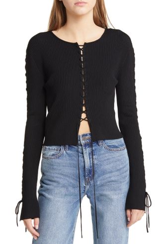 & Other Stories + Lace-Up Ribbed Sweater