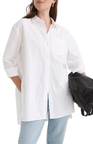 Madewell + Ex-Boyfriend Oversize Straight Hem Cotton Button-Up Shirt
