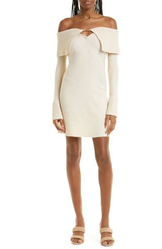 Cult Gaia + Edna Off the Shoulder Long Sleeve Sweater Dress