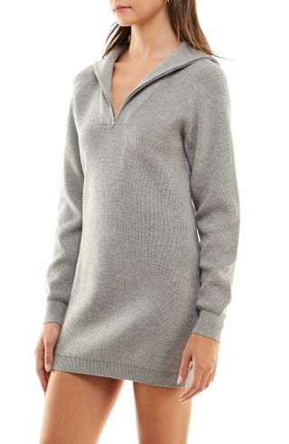 Wayf x Jourdan Sloane + Diane Half Zip Long Sleeve Sweater Minidress