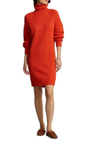 Polo Ralph Lauren + Wool & Cashmere Cable Knit Sweater Dress