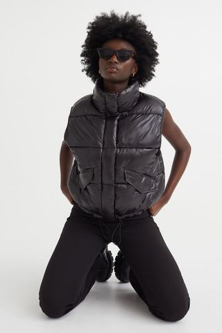 H&M + Stand-Up-Collar Puffer Vest