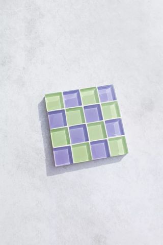 Subtle Art Studios + Checkered Glass Tile Coaster