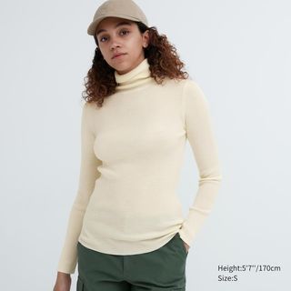 Uniqlo + Extra Fine Merino Ribbed Turtleneck Long-Sleeve Sweater