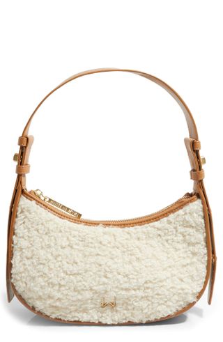 House of Want + We Are Confident Faux Shearling & Vegan Leather Shoulder Bag