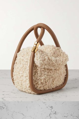 Boyy + Wonton 20 Leather-Trimmed Shearling Tote