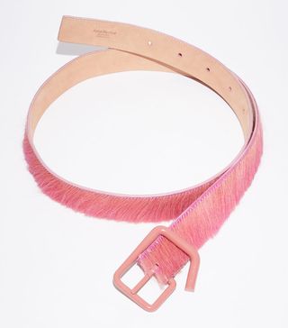 ACNE Studios + Deconstructed Hairy Leather Buckle Belt