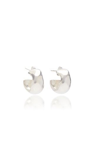 Agmes + Celia Small Sterling Silver Hoop Earrings