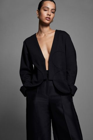 COS + The Appliquéd Cropped Wool Jacket