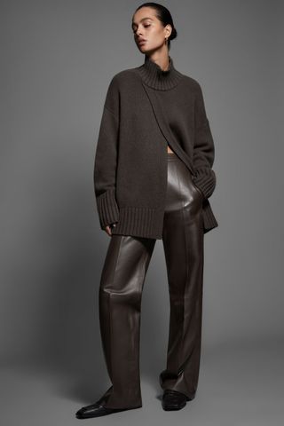 COS + The Straight Leg Leather Trouser