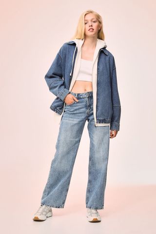 H&M + Wide Low Waist Jeans