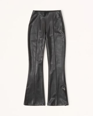 Abercrombie and Fitch + Curve Love Vegan Leather Split-Hem Flare Pants
