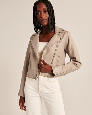 Abercrombie and Fitch + Vegan Leather Moto Jacket