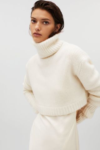 Kaia X Zara + Cropped Cashmere Sweater