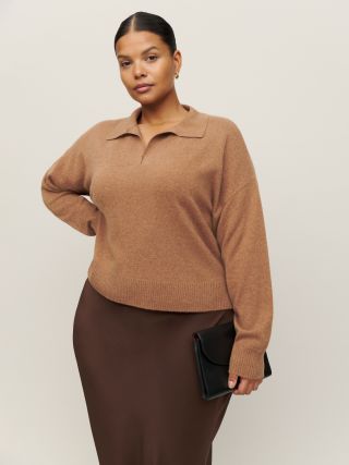 Reformation + Cashmere Polo Sweater Es