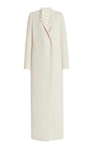 Lapointe + Double-Breasted Crepe Long Coat