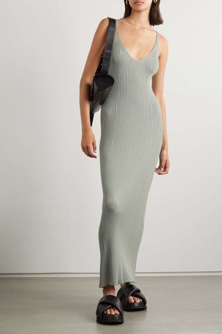 Loulou Studio + Kara Ribbed Silk-Blend Maxi Dress