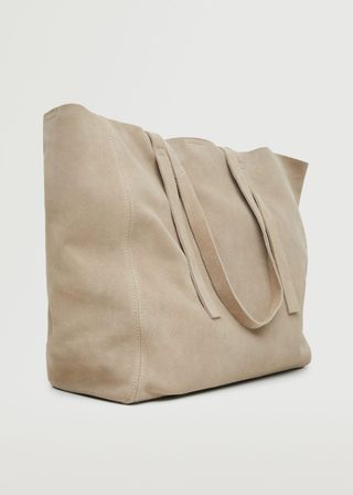 Mango + Leather Shopper Bag