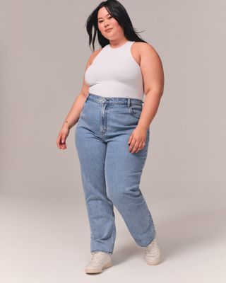 Abercrombie & Fitch + Curve Love Ultra High Straight Jean