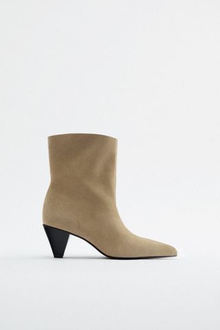Zara + Soft Split Suede Ankle Boots