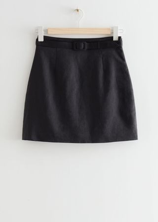 & Other Stories + Belted Linen Mini Skirt