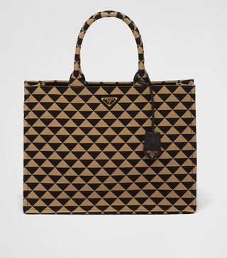 Prada + Symbole Embroidered Jacquard Fabric Tote Bag
