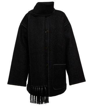 Totême + Embroidered Wool-Blend Scarf Jacket