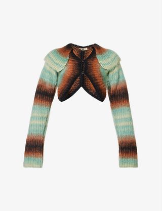 KNWLS + Precious Cropped Wool-Blend Knitted Cardigan