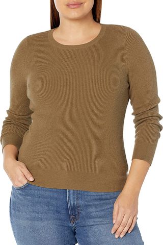 The Drop + Amber Fitted Ribbed Crew Neck Sweater