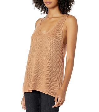 The Drop + Claire Double V-Neck Textured Rib Sweater Tank