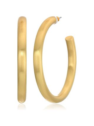 Lucky Brand + Gold Large Tubular Hoop Earrings