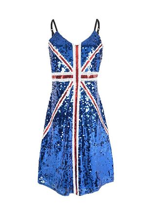 Anna Kaci + Union Jack Sequin Dress