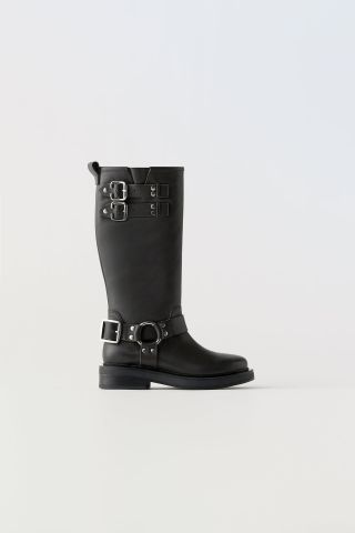 Zara + Mid-Calf Buckled Boots