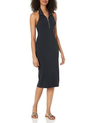The Drop + Madelyn Fitted Half Zip Halter Midi Dress
