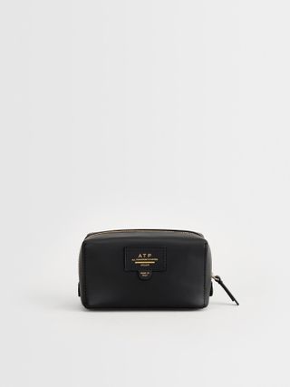 ATP Atelier + Capanne Black Leather Beauty Bag