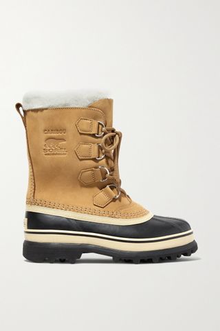 Sorel + Caribou Waterproof Nubuck and Rubber Boots